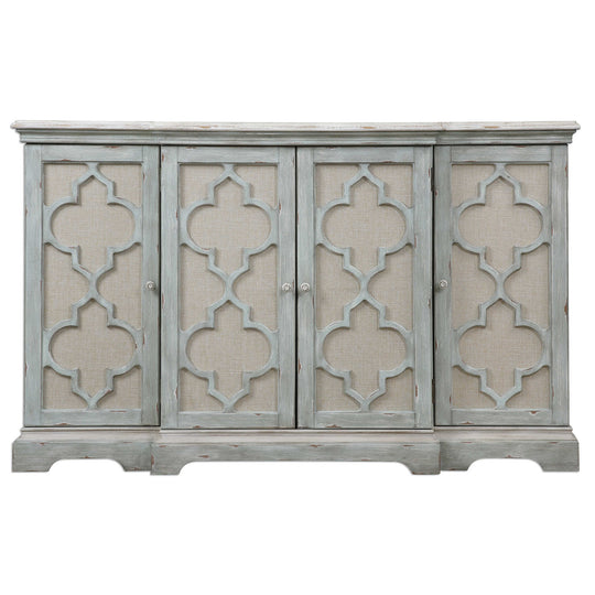 American Home Furniture Uttermost Sophie 4 Door Grey Cabinet