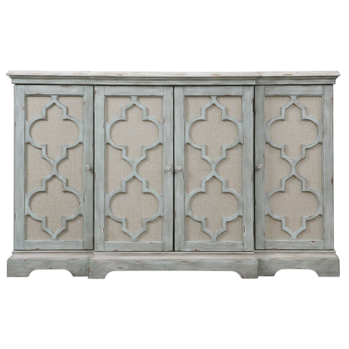 American Home Furniture Uttermost Sophie 4 Door Grey Cabinet