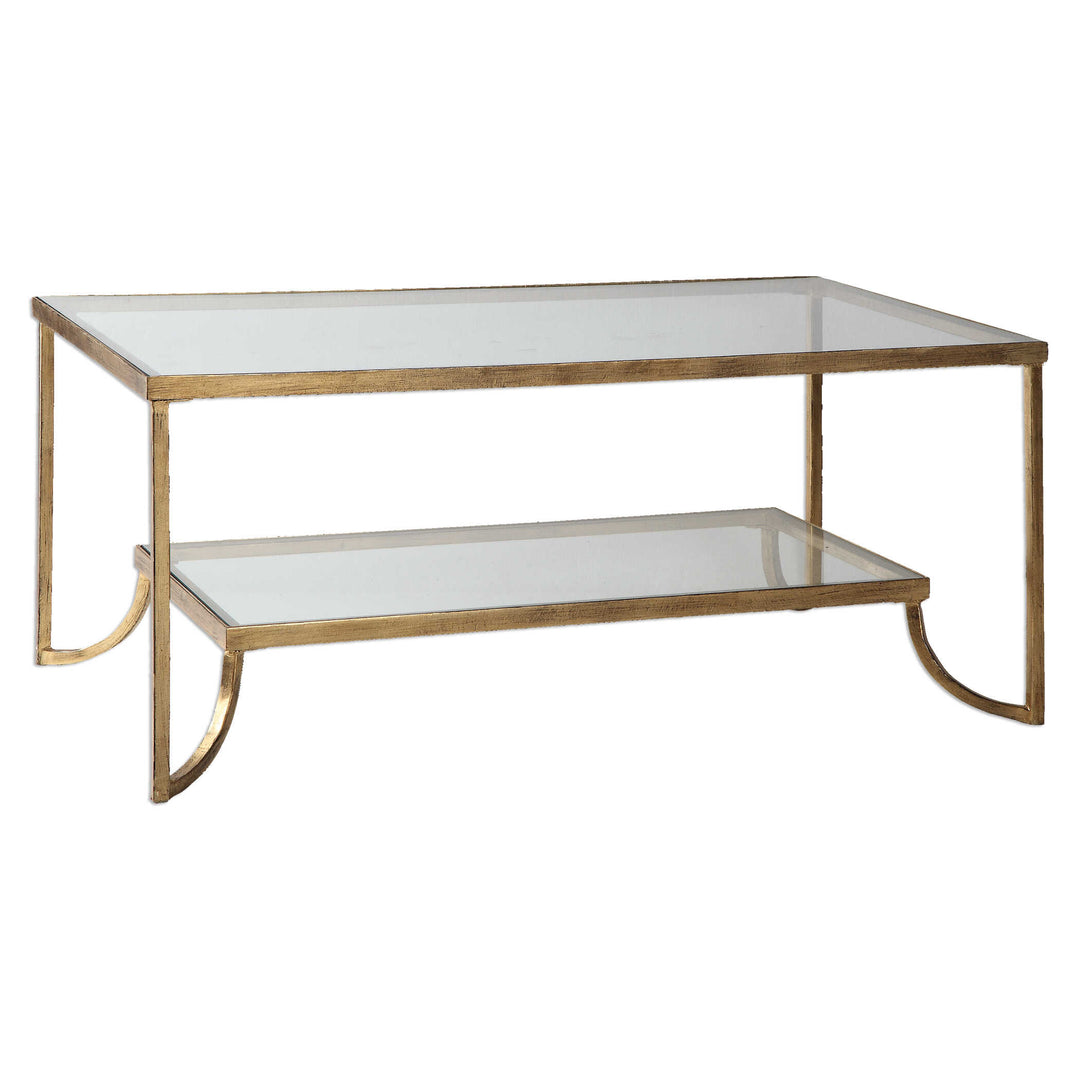 American Home Furniture Uttermost Katina Gold Leaf Coffee Table