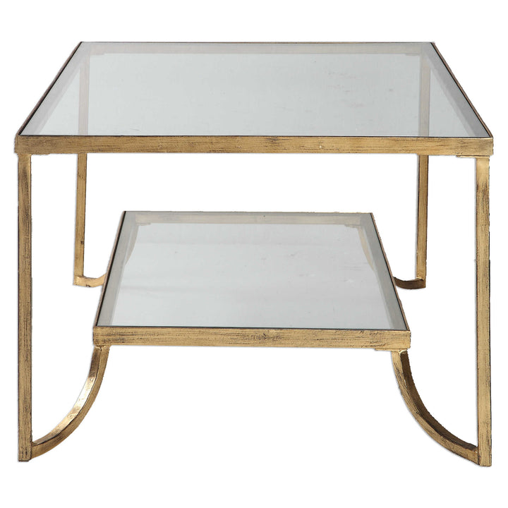 American Home Furniture Uttermost Katina Gold Leaf Coffee Table