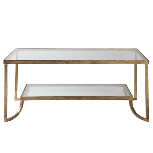 American Home Furniture Uttermost Katina Gold Leaf Coffee Table