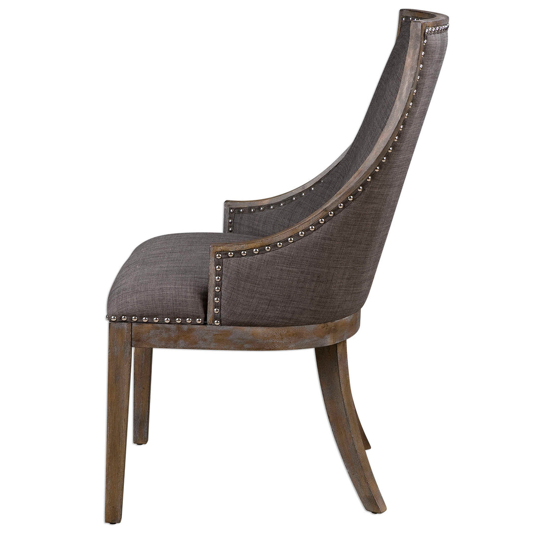 American Home Furniture Uttermost Aidrian Charcoal Gray Accent Chair