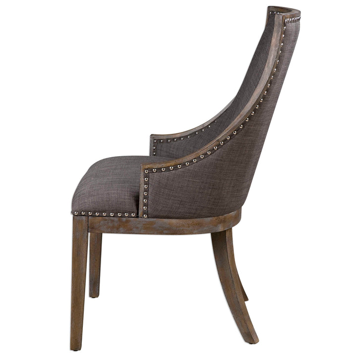 American Home Furniture Uttermost Aidrian Charcoal Gray Accent Chair