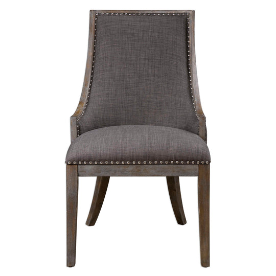 American Home Furniture Uttermost Aidrian Charcoal Gray Accent Chair