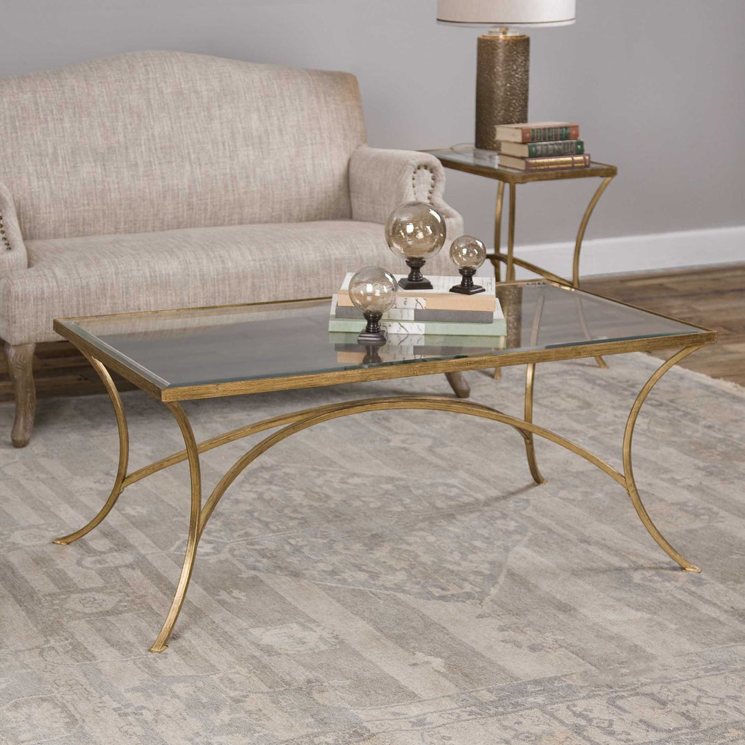 American Home Furniture Uttermost Alayna Gold Coffee Table