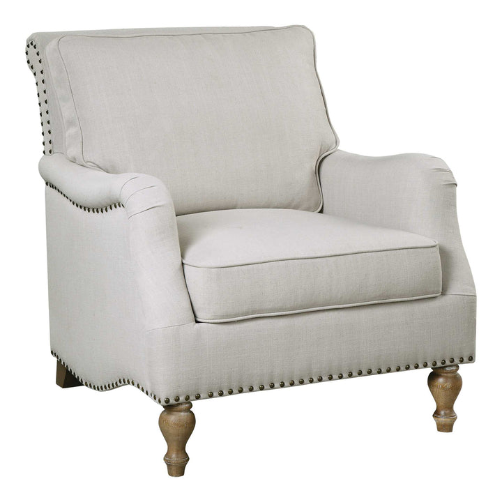 American Home Furniture Uttermost Armstead Antique White Armchair