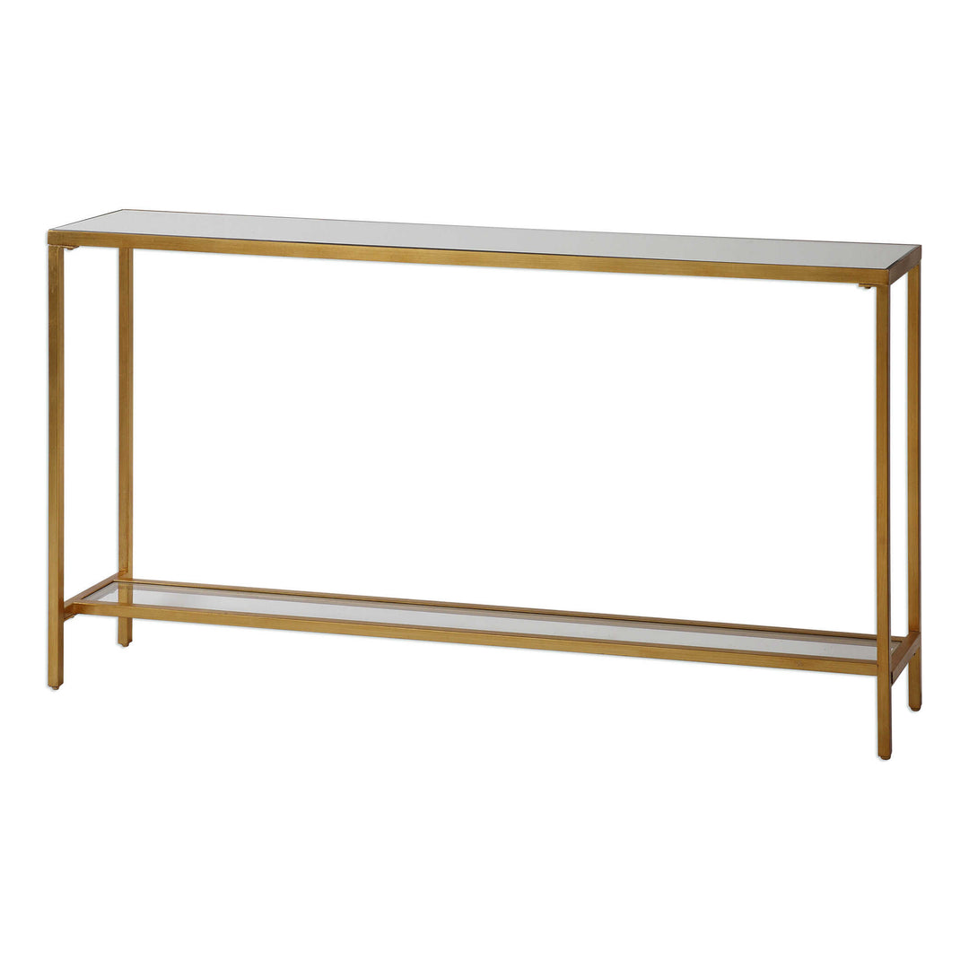 American Home Furniture Uttermost Hayley Gold Console Table