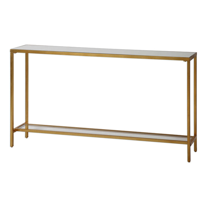 American Home Furniture Uttermost Hayley Gold Console Table