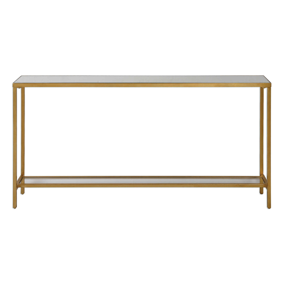 American Home Furniture Uttermost Hayley Gold Console Table