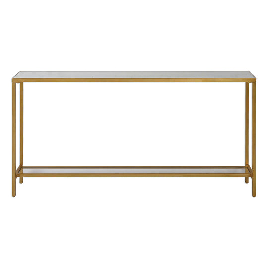 American Home Furniture Uttermost Hayley Gold Console Table