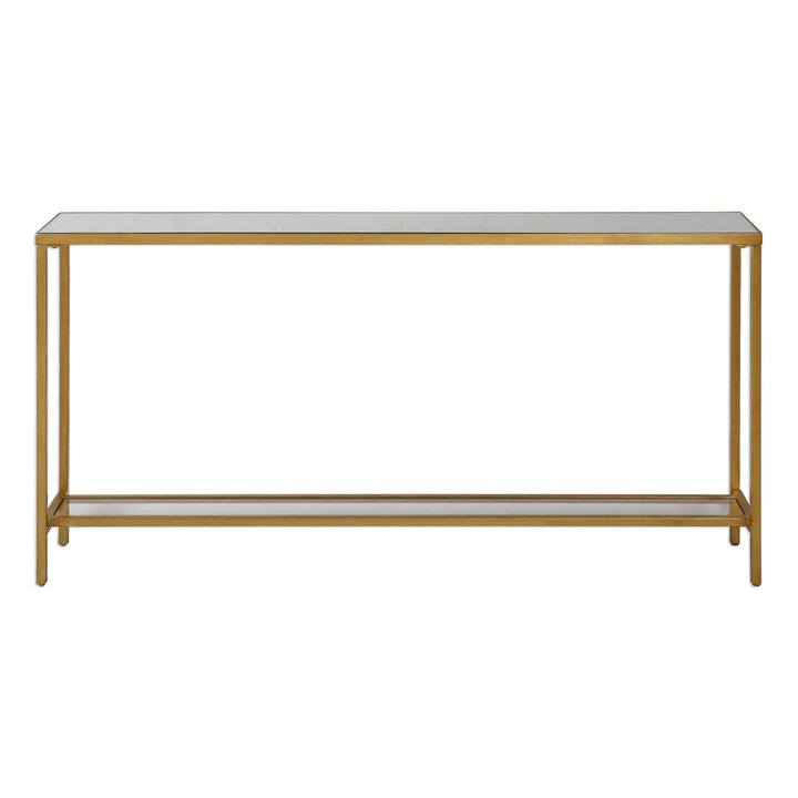 American Home Furniture Uttermost Hayley Gold Console Table