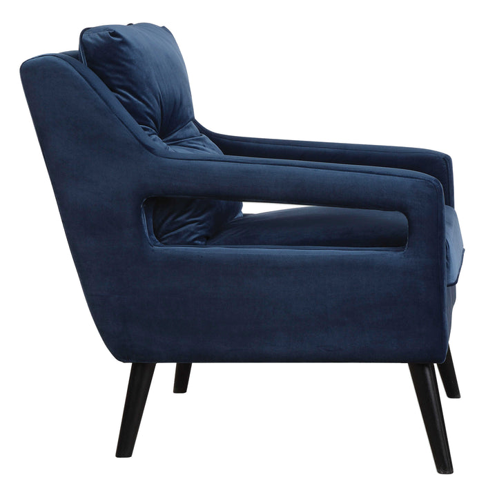 American Home Furniture Uttermost O'Brien Blue Velvet Armchair