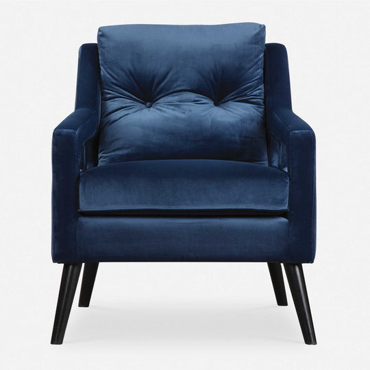 American Home Furniture Uttermost O'Brien Blue Velvet Armchair
