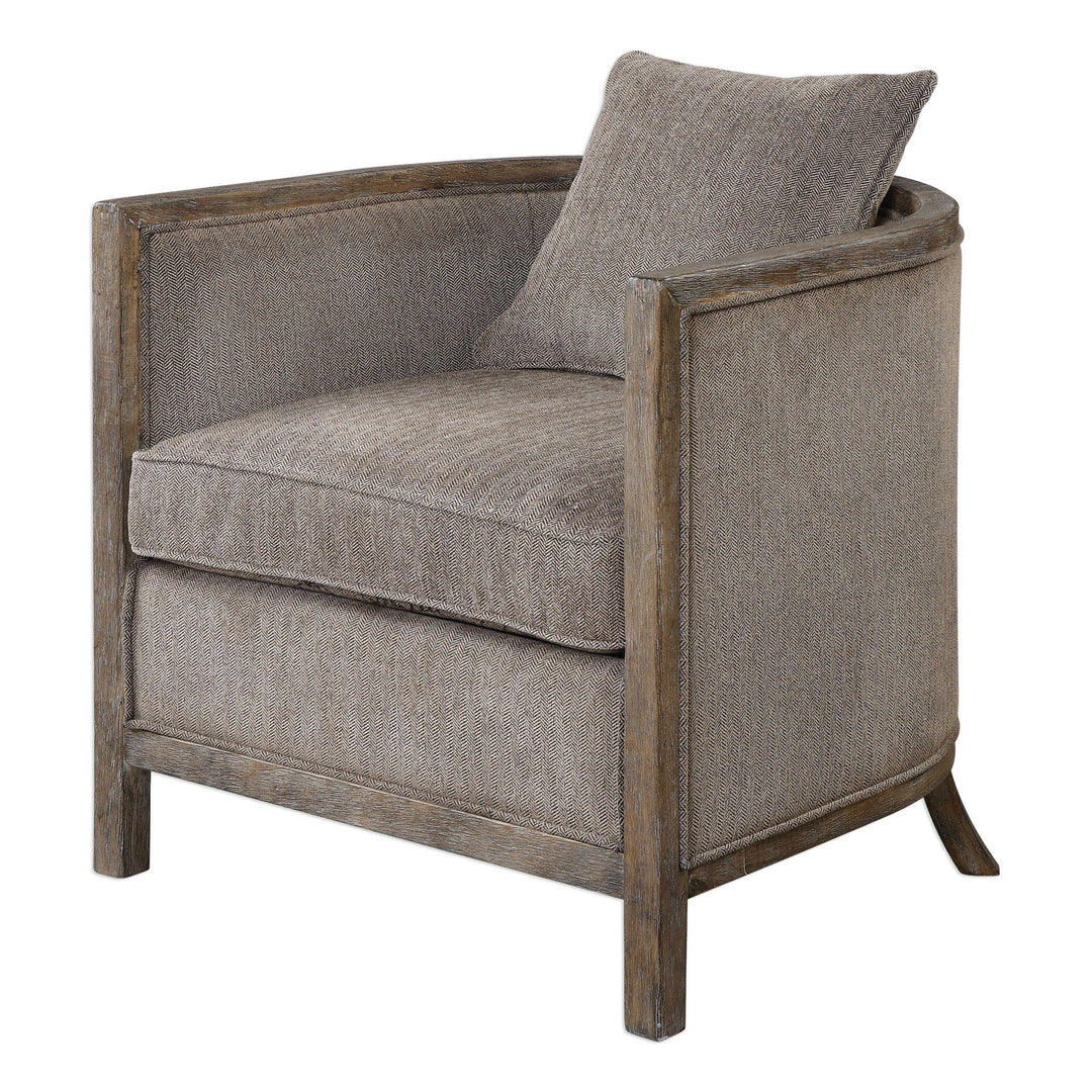 American Home Furniture Uttermost Viaggio Gray Chenille Accent Chair