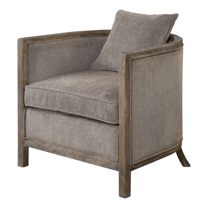 American Home Furniture Uttermost Viaggio Gray Chenille Accent Chair