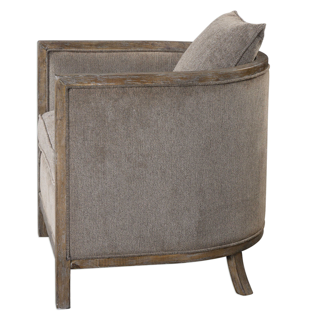 American Home Furniture Uttermost Viaggio Gray Chenille Accent Chair