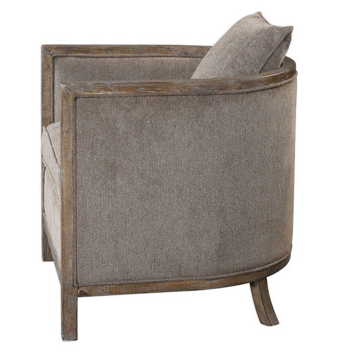 American Home Furniture Uttermost Viaggio Gray Chenille Accent Chair