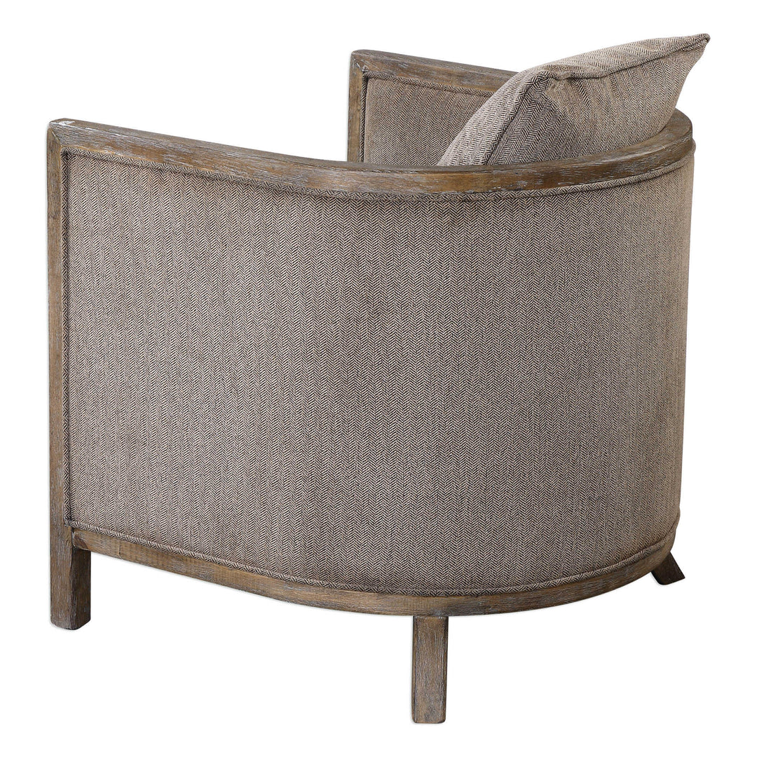 American Home Furniture Uttermost Viaggio Gray Chenille Accent Chair