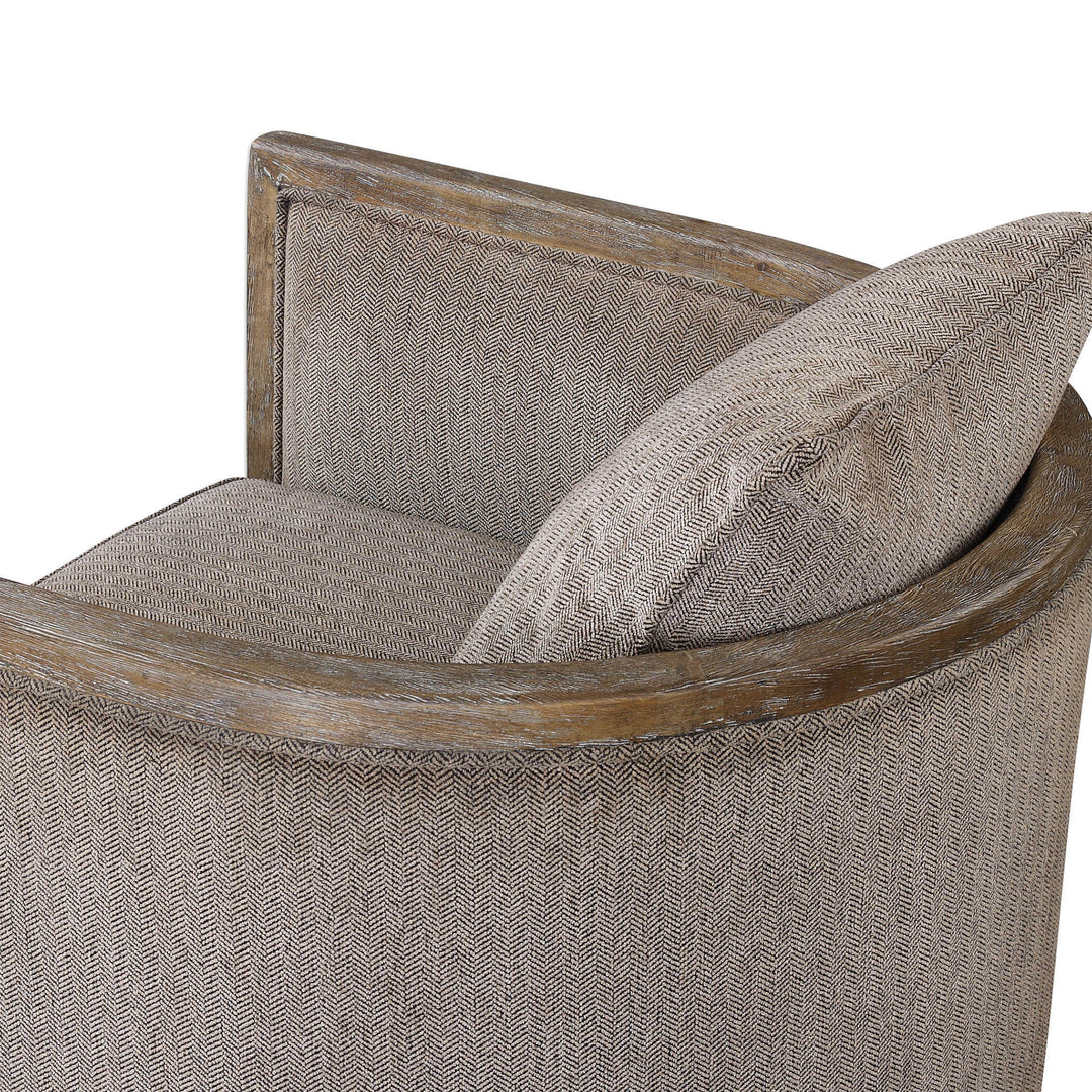 American Home Furniture Uttermost Viaggio Gray Chenille Accent Chair