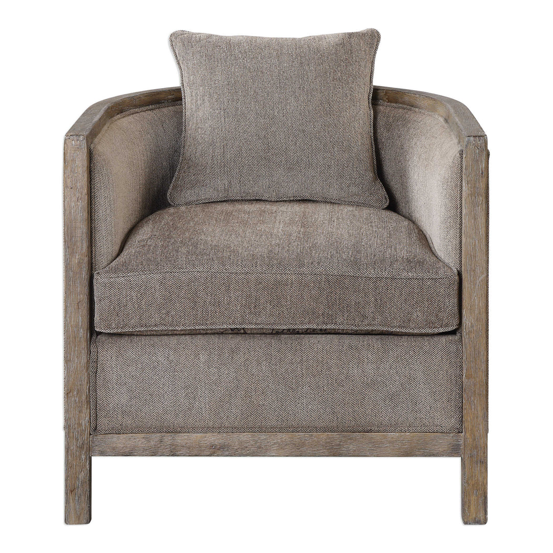 American Home Furniture Uttermost Viaggio Gray Chenille Accent Chair