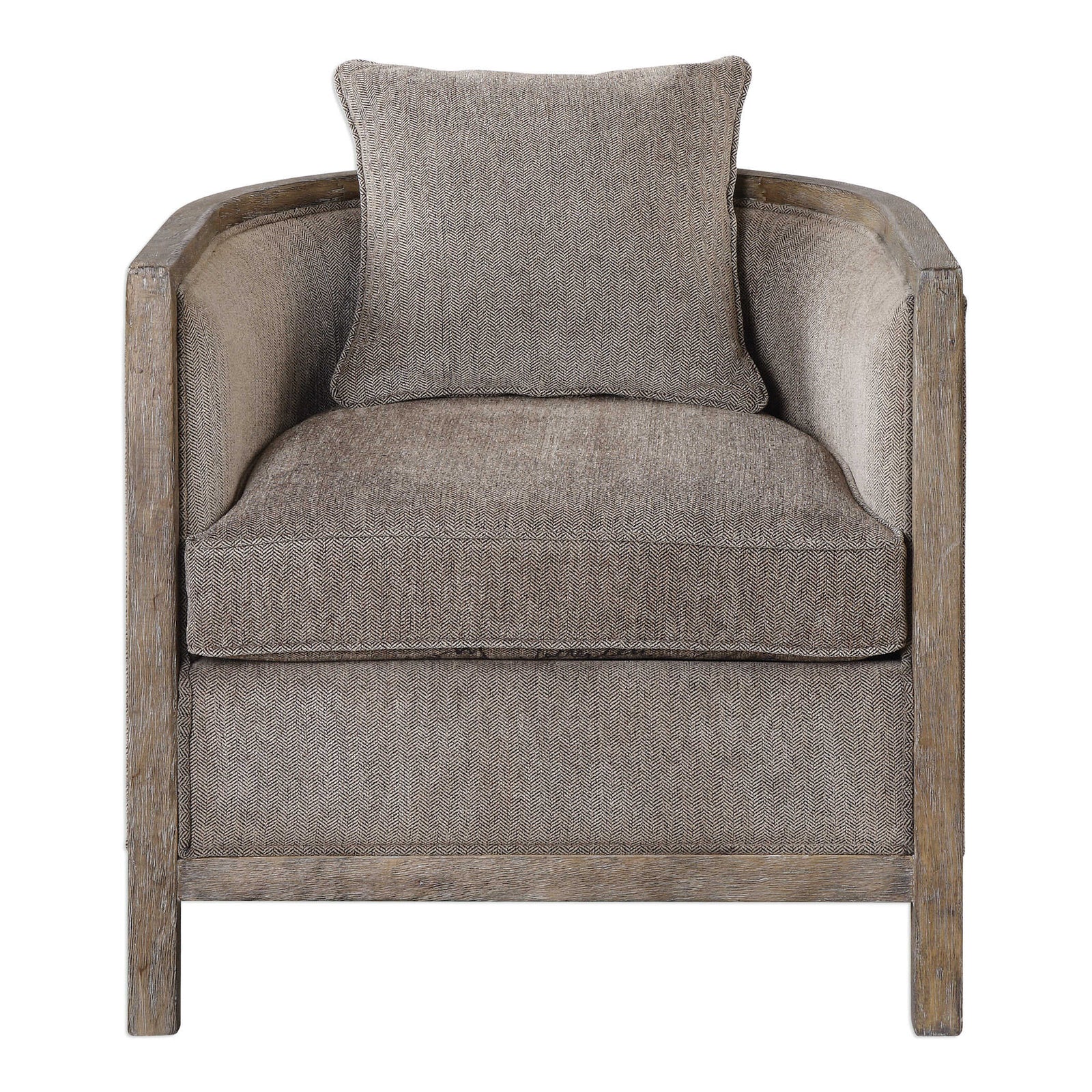 American Home Furniture Uttermost Viaggio Gray Chenille Accent Chair