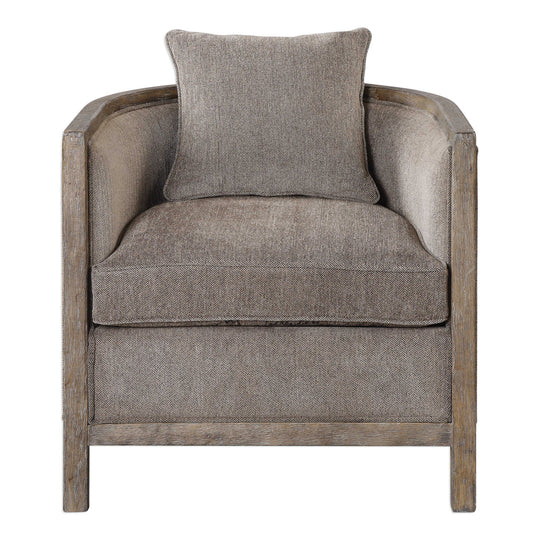 American Home Furniture Uttermost Viaggio Gray Chenille Accent Chair