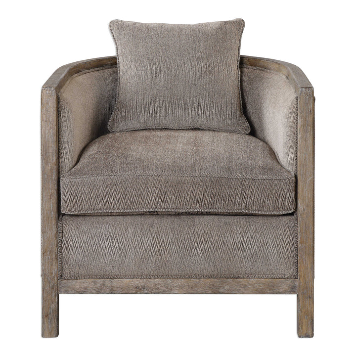 American Home Furniture Uttermost Viaggio Gray Chenille Accent Chair