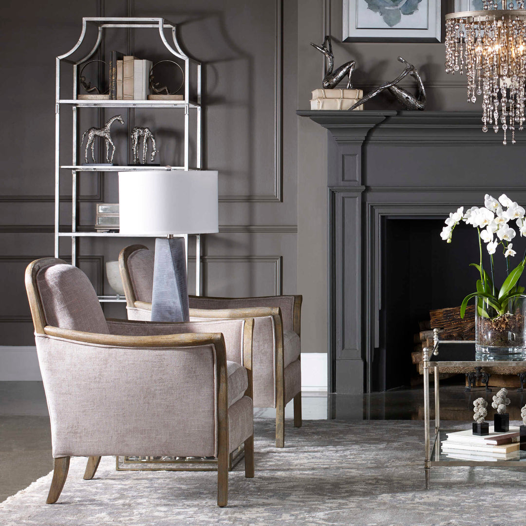 American Home Furniture Uttermost Brittoney Taupe Armchair