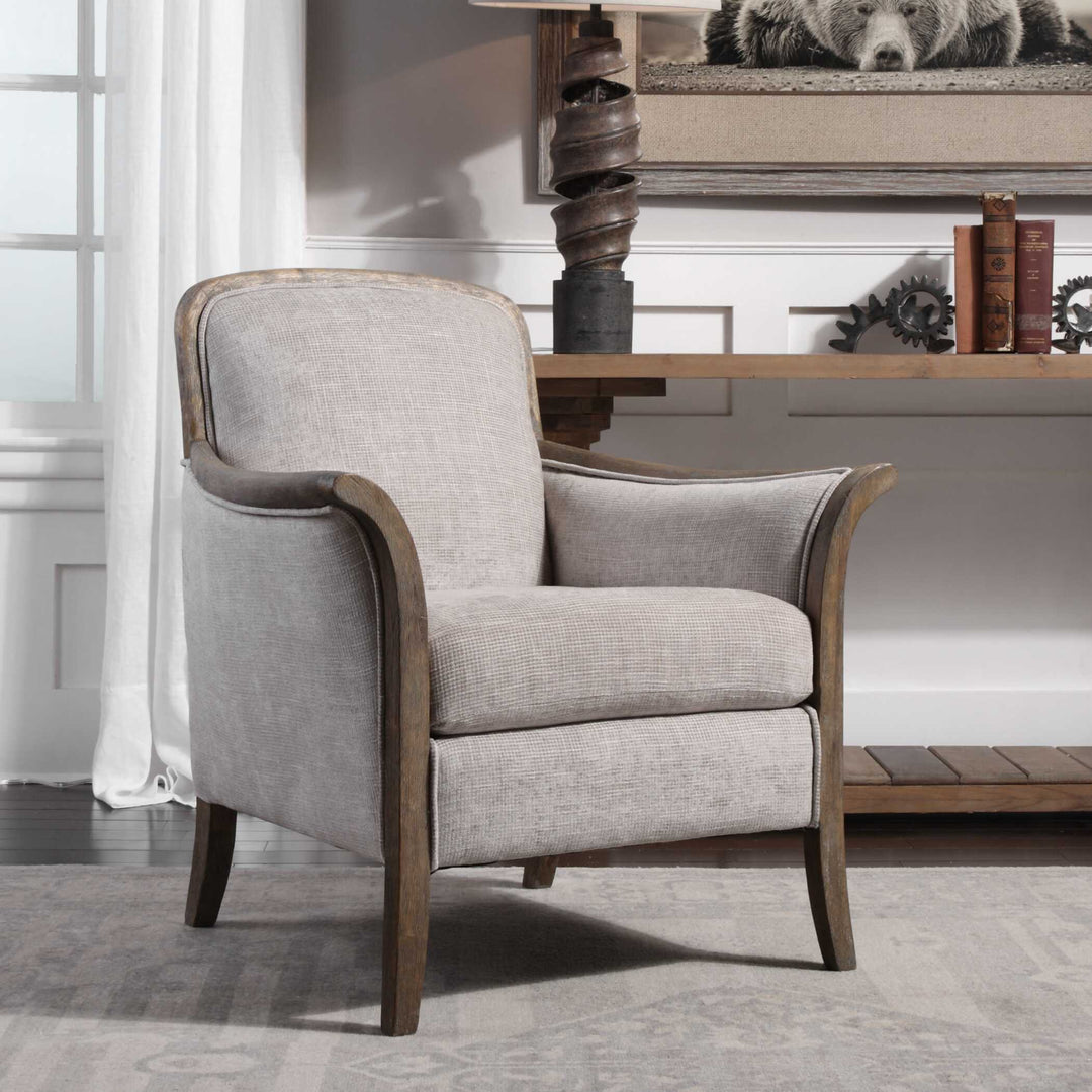 American Home Furniture Uttermost Brittoney Taupe Armchair