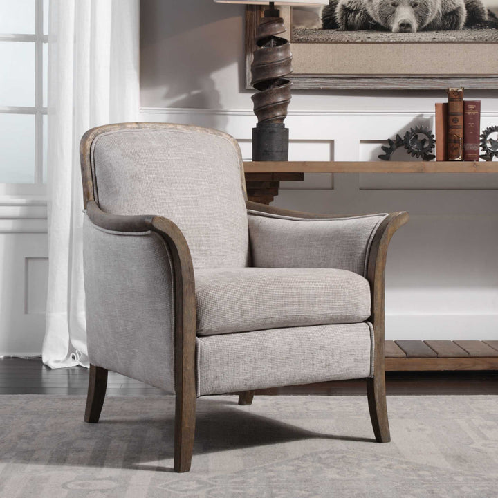 American Home Furniture Uttermost Brittoney Taupe Armchair