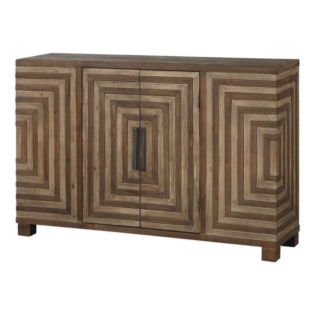 American Home Furniture Uttermost Layton Geometric Console Cabinet