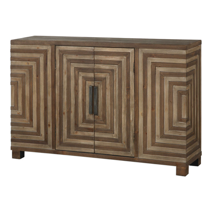 American Home Furniture Uttermost Layton Geometric Console Cabinet