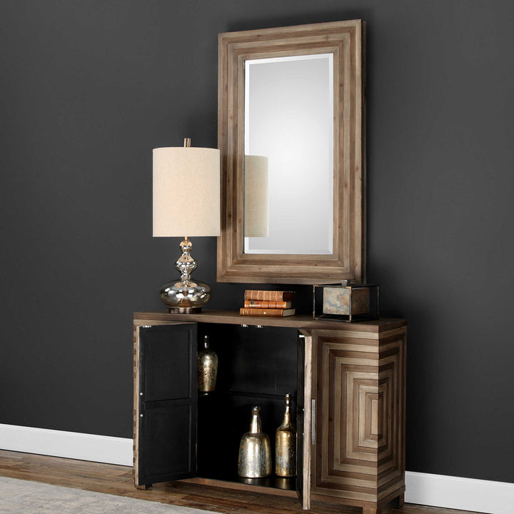 American Home Furniture Uttermost Layton Geometric Console Cabinet