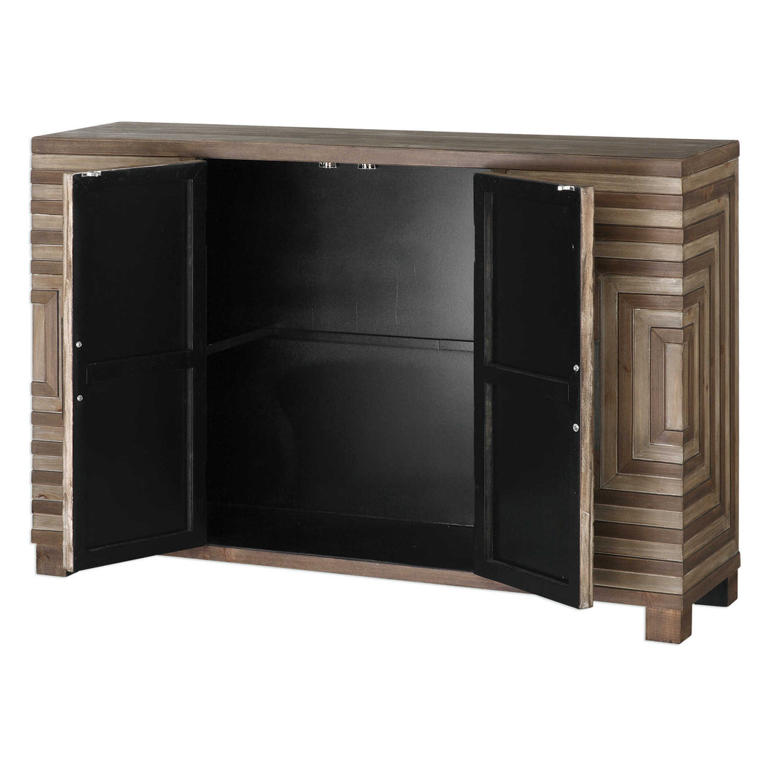 American Home Furniture Uttermost Layton Geometric Console Cabinet