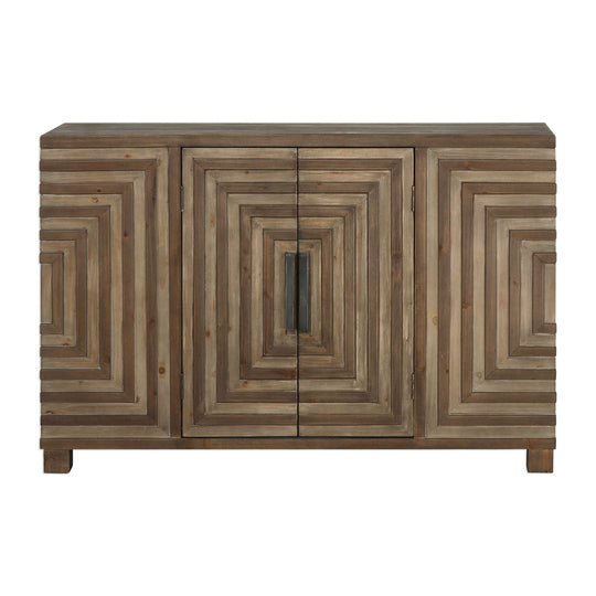 American Home Furniture Uttermost Layton Geometric Console Cabinet
