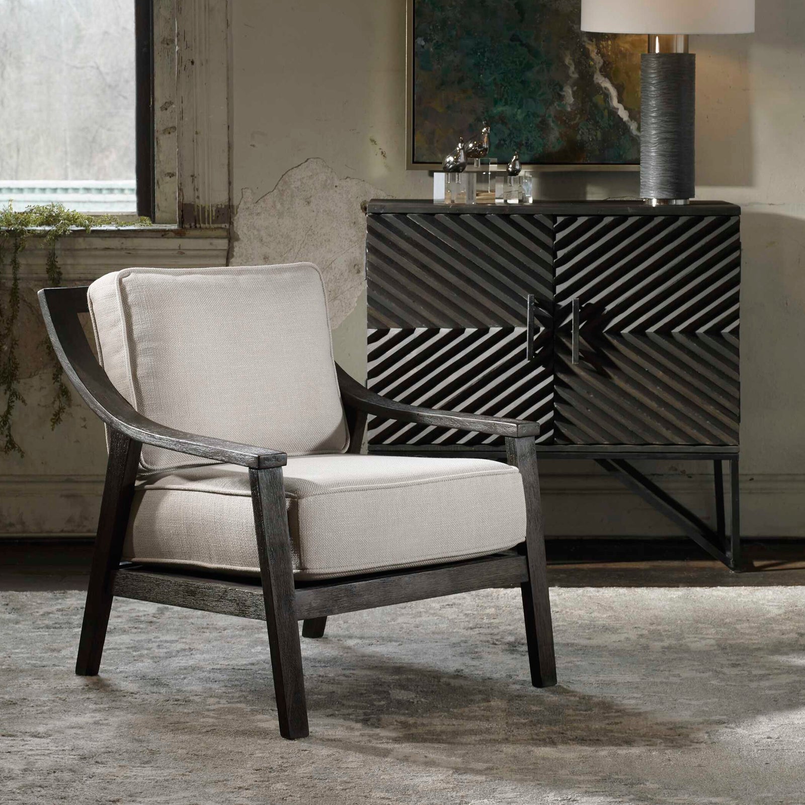 American Home Furniture Uttermost Lyle Beige Accent Chair