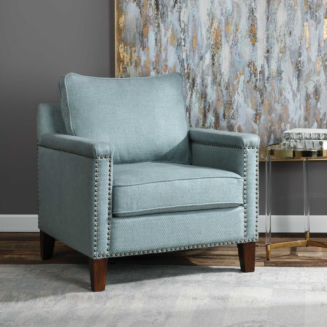 American Home Furniture Uttermost Charlotta Sea Mist Accent Chair