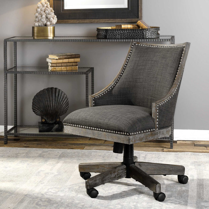 American Home Furniture Uttermost Aidrian Charcoal Desk Chair
