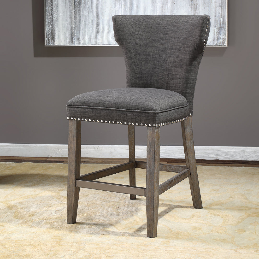 American Home Furniture Uttermost Arnaud Charcoal Counter Stool