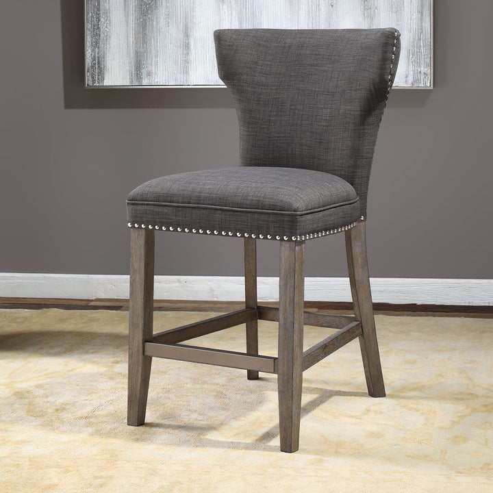 American Home Furniture Uttermost Arnaud Charcoal Counter Stool