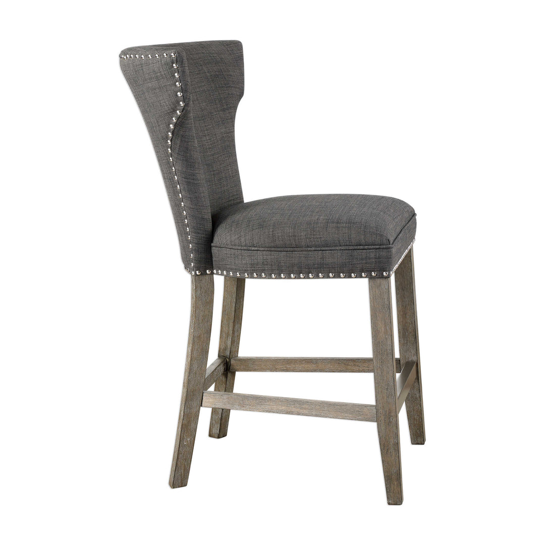 American Home Furniture Uttermost Arnaud Charcoal Counter Stool