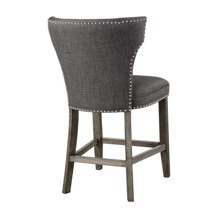 American Home Furniture Uttermost Arnaud Charcoal Counter Stool