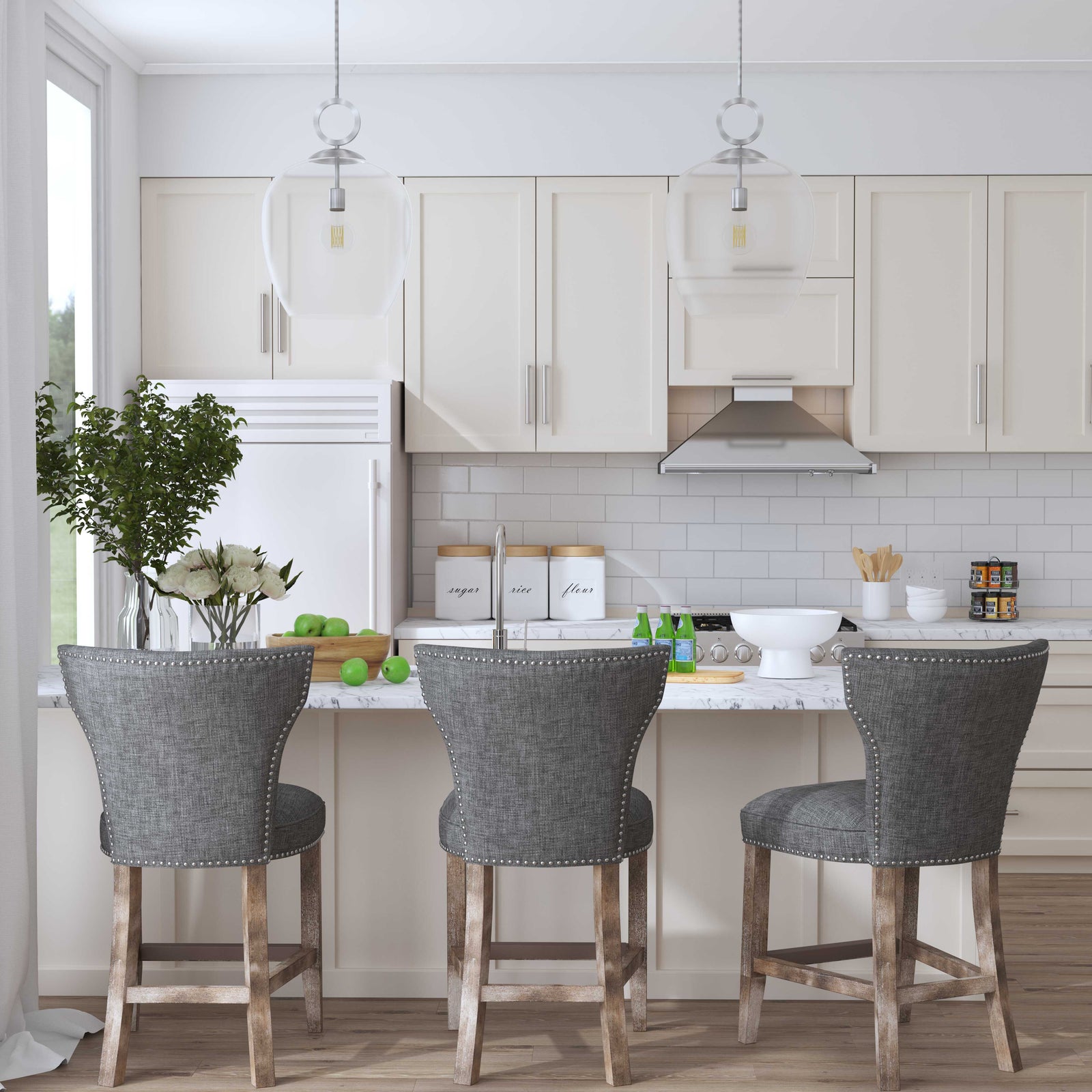 American Home Furniture Uttermost Arnaud Charcoal Counter Stool