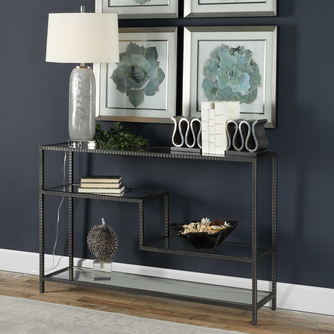 American Home Furniture Uttermost Leo Industrial Console Table