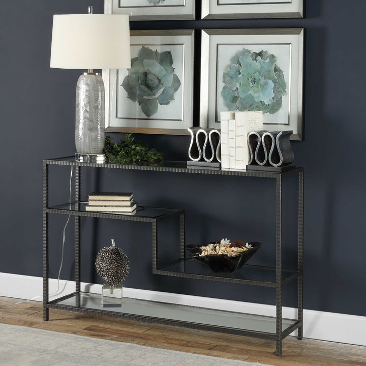 American Home Furniture Uttermost Leo Industrial Console Table