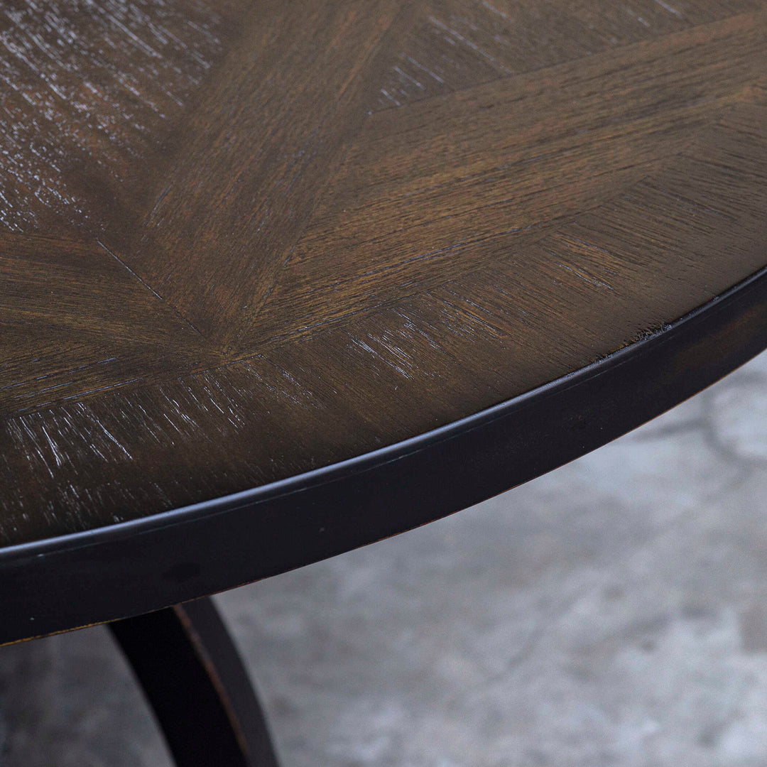 American Home Furniture Uttermost Maiva Round Black Dining Table
