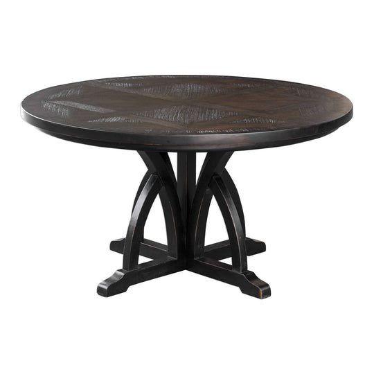 American Home Furniture Uttermost Maiva Round Black Dining Table