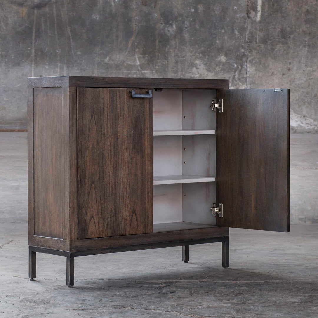 American Home Furniture Uttermost Nadie Light Walnut Console Cabinet