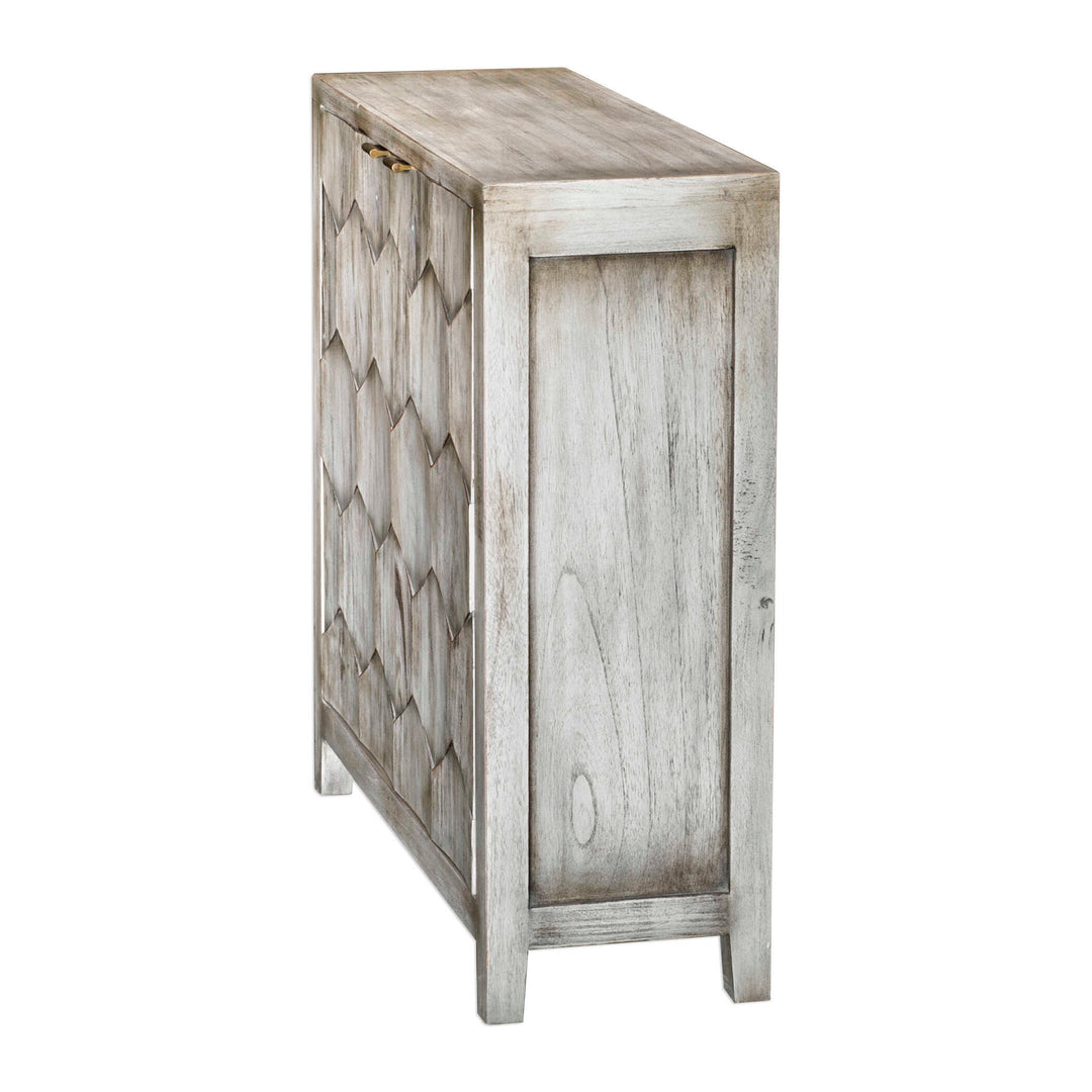 American Home Furniture Uttermost Catori Smoked Ivory Console Cabinet