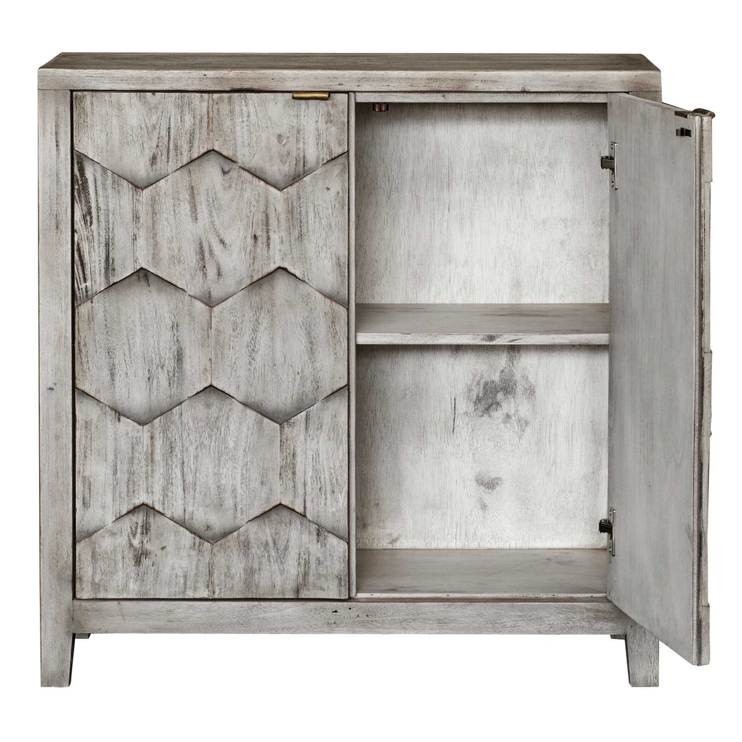 American Home Furniture Uttermost Catori Smoked Ivory Console Cabinet